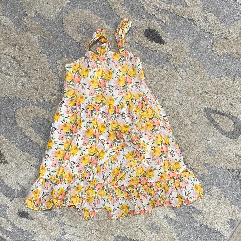 Janie and Jack Floral Yellow and Pink Kids Dress